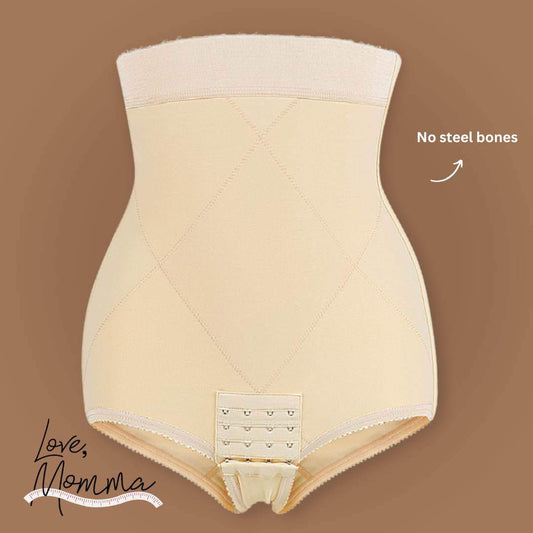 CREAM Ultra Bikini Postpartum Post Surgery Recovery Shapewear Binder by Love Momma (no steelbones)